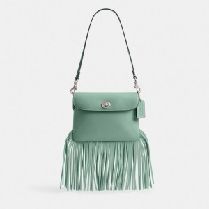 Coach 1964 Fringe Bag Prateadas Turquesa | COH864768