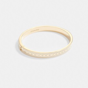 Coach 6 Mm Signature Enamel Bangle Douradas | COH866150