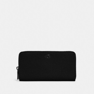 Coach Accordion Wallet With Signature Canvas Interior Pretas | COH866758