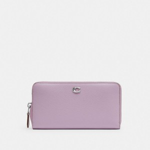 Coach Accordion Zip Wallet Prateadas Roxo | COH865524