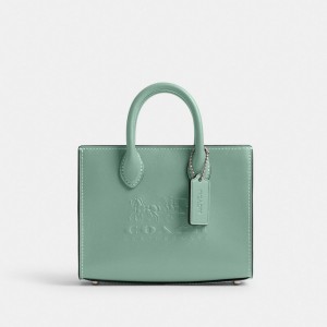 Coach Ace Tote Bag 17 Prateadas Turquesa | COH865278