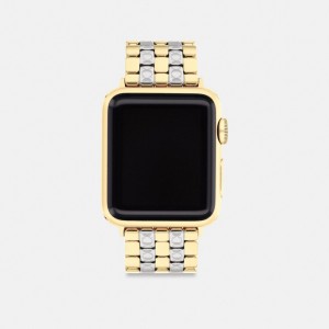 Coach Apple Watch® Strap, 38 Mm, 40 Mm And 41 Mm Douradas Prateadas | COH866289