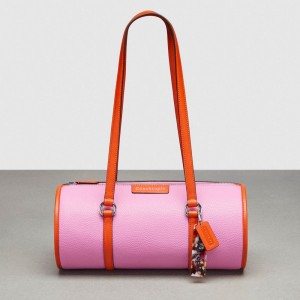 Coach Barrel Bag In Pebbled Coachtopia Leather Laranja | COH864975
