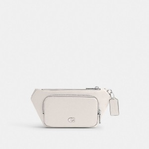 Coach Belt Bag With Signature Canvas Interior Detail Branco | COH866674