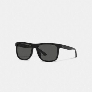 Coach Beveled Signature Flat Top Square Sunglasses Pretas | COH867075