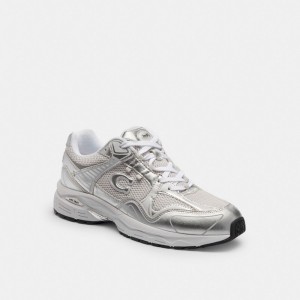 Coach C301 Sneaker Metal Branco | COH865839