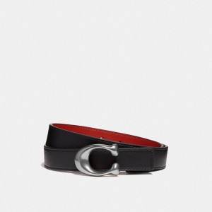 Coach C Hardware Reversible Belt, 25 Mm Pretas Vermelhas | COH866317
