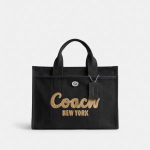 Coach Cargo Tote Prateadas Pretas | COH865104