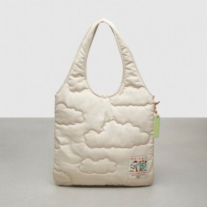 Coach Coachtopia Loop Flat Tote With Cloud Quilting Bege | COH866633