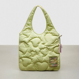 Coach Coachtopia Loop Quilted Heart Flat Tote Luz Verdes | COH865064