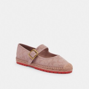 Coach Courtney Espadrille In Signature Canvas Luz Rosa | COH865785