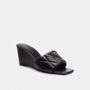 Coach Emma Wedge With Quilting Pretas | COH865863