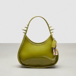 Coach Ergo Bag In Crinkle Patent Coachtopia Leather: Spikes Verde Oliva Verdes | COH864968