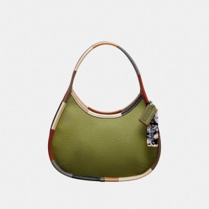Coach Ergo Bag With Colorful Binding In Upcrafted Leather Verde Oliva Verdes Multicoloridas | COH864827