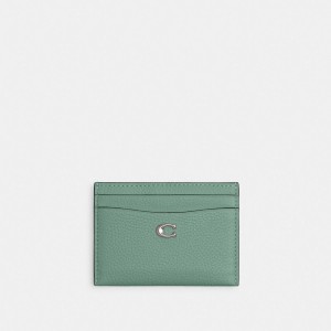 Coach Essential Card Case Prateadas Turquesa | COH865567