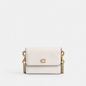 Coach Essential Half Flap Card Case Branco | COH865374