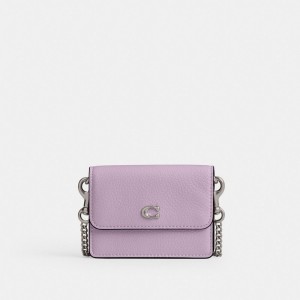 Coach Essential Half Flap Card Case Prateadas Roxo | COH865273