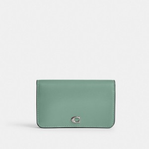 Coach Essential Slim Card Case Prateadas Turquesa | COH865553
