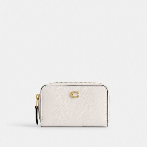Coach Essential Small Zip Around Card Case Branco | COH865699