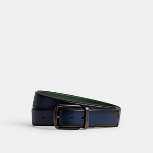 Coach Harness Buckle Cut To Size Reversible Belt, 38 Mm Azuis Escuro Verdes | COH867000