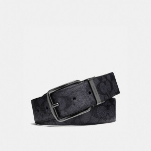 Coach Harness Buckle Cut To Size Reversible Belt, 38 Mm Cinzentas Pretas | COH867001