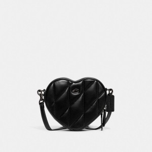 Coach Heart Crossbody Bag With Quilting Azuis Cinzentas Pretas | COH864965
