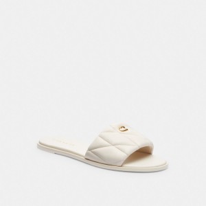 Coach Holly Sandal With Quilting Branco | COH865893