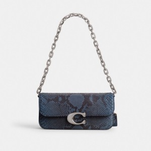 Coach Idol Bag 23 In Python Prateadas Azuis | COH864863