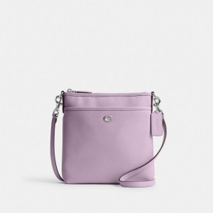 Coach Kitt Messenger Crossbody Bag Prateadas Roxo | COH865219