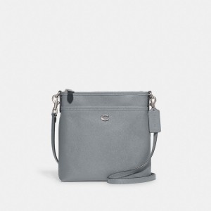 Coach Kitt Messenger Crossbody Bag Prateadas Cinzentas Azuis | COH865256