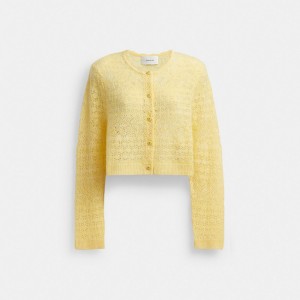 Coach Lace Knit Cardigan Amarelas | COH865997