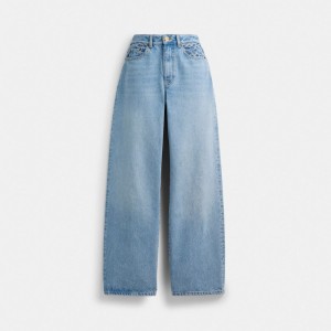 Coach Loose Fit Jeans Azuis | COH866039