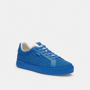 Coach Lowline Low Top Sneaker In Signature Canvas Azuis | COH866814