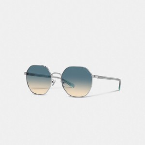 Coach Metal Hexagon Sunglasses Azuis Amarelas | COH866388