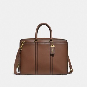 Coach Metropolitan Slim Brief Marrom | COH866559