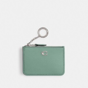 Coach Mini Skinny Id Case Prateadas Turquesa | COH865658