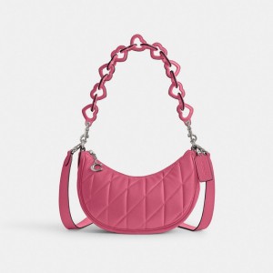 Coach Mira Shoulder Bag With Pillow Quilting And Heart Strap Prateadas | COH865302
