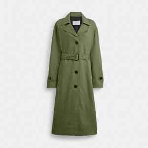Coach Oversized Trench Coat Verdes | COH865930