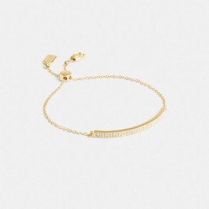 Coach Pavé Bar Slider Bracelet Douradas | COH866169