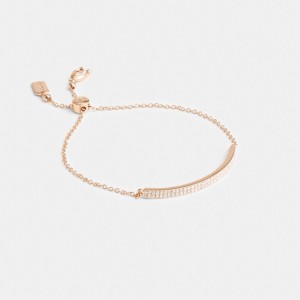 Coach Pavé Bar Slider Bracelet Rosa Douradas | COH866084