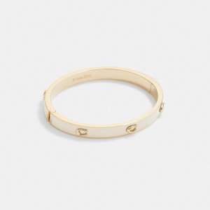 Coach Pegged Signature Hinged Bangle Douradas | COH866093