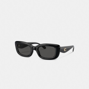 Coach Pillow Tabby Narrow Rectangle Sunglasses Pretas | COH866353