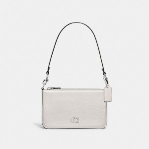 Coach Pouch Bag With Signature Canvas Branco | COH865288