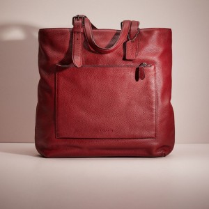 Coach Restored Metropolitan Soft Tote Cinzentas Vermelhas | COH866636