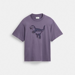 Coach Rexy T Shirt In Organic Cotton Roxo | COH866919