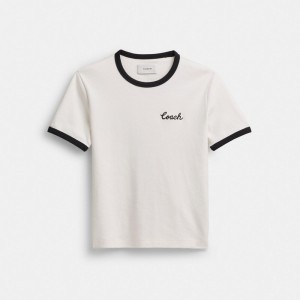 Coach Ringer T Shirt Branco | COH865990