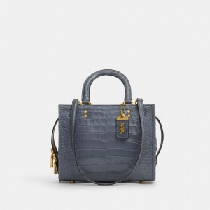 Coach Rogue Bag 25 In Alligator Azul Marinho | COH865138