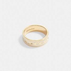 Coach Signature Enamel Ring Douradas | COH866164