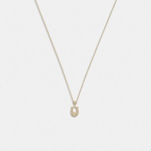 Coach Signature Pavé Necklace Douradas | COH866176