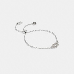 Coach Signature Pavé Slider Bracelet Prateadas | COH866178